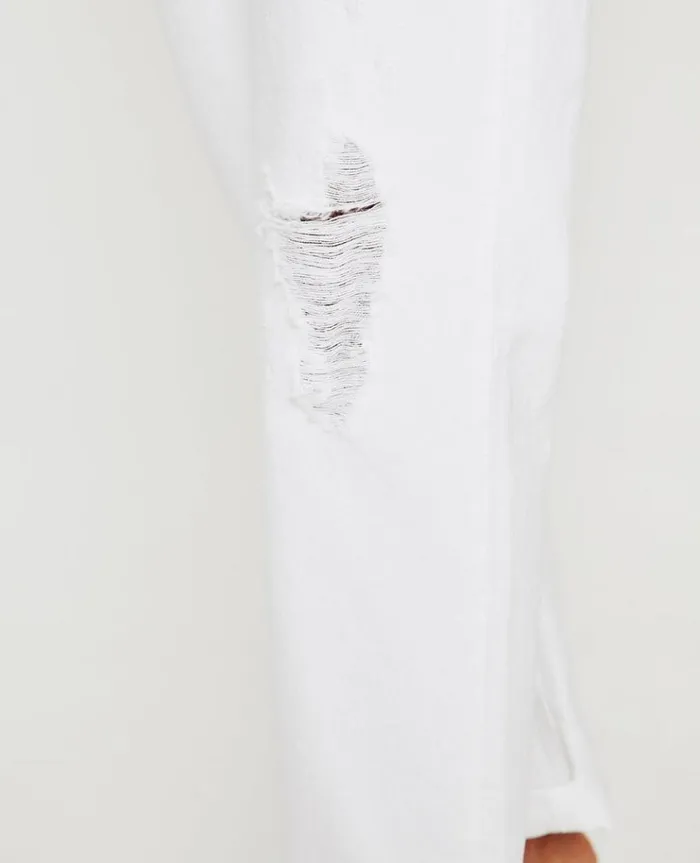 Women Denim AG Jeans Knoxx Authentic White Destructed Women Denim AG Jeans Knoxx Authentic White Destructed