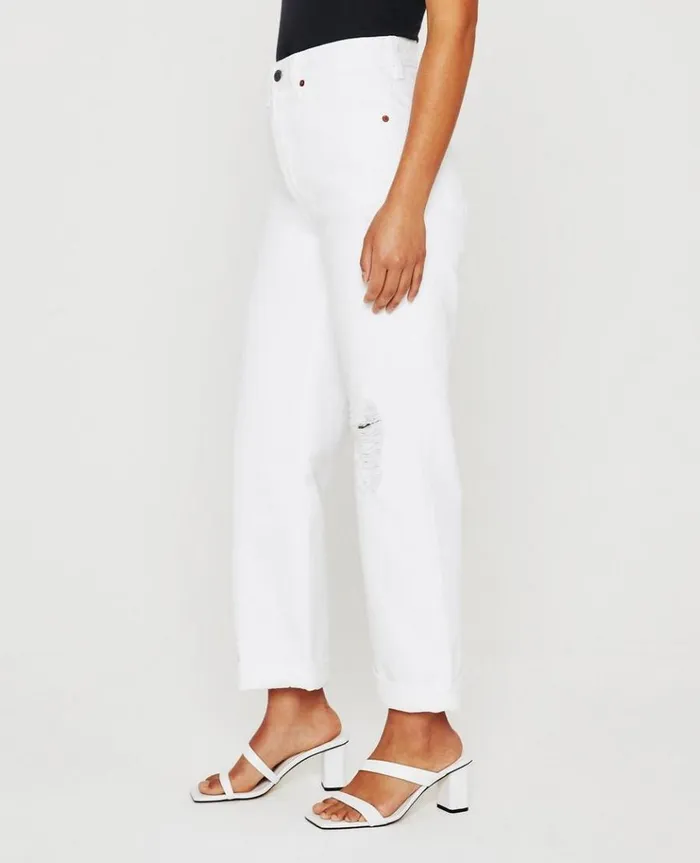Women Denim AG Jeans Knoxx Authentic White Destructed Women Denim AG Jeans Knoxx Authentic White Destructed