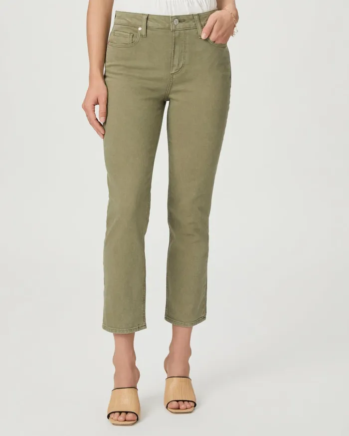 Women Denim PAIGE Cindy Crop Straight Jean 8211 Vintage Mossy Green Women Denim PAIGE Cindy Crop Straight Jean 8211 Vintage Mossy Green