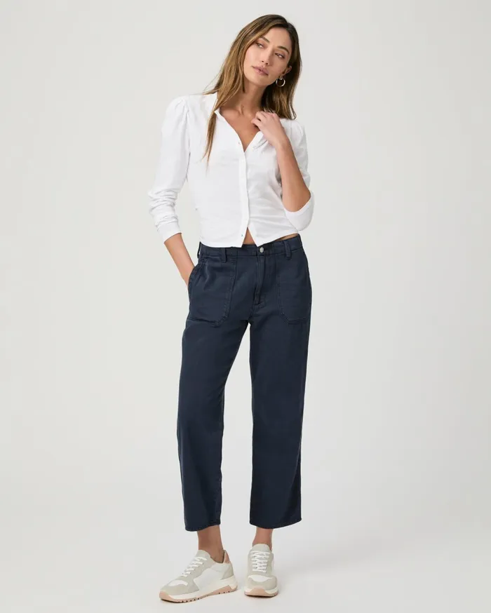 Women Denim PAIGE Kirby Straight Pant 8211 Vintage Navy Seascape