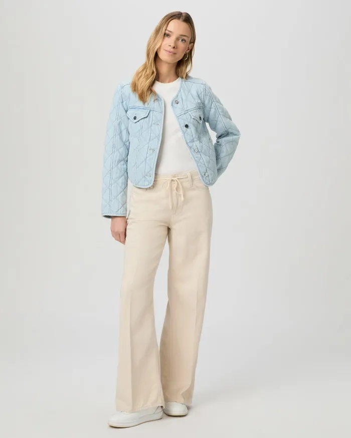 Women Denim PAIGE Zoey 31 Inch Wide Leg 8211 Butter Ecru
