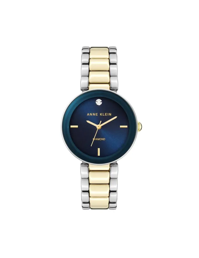 Women Diamond Dial Bracelet Watch Navyandtwotone Anne Klein Watches