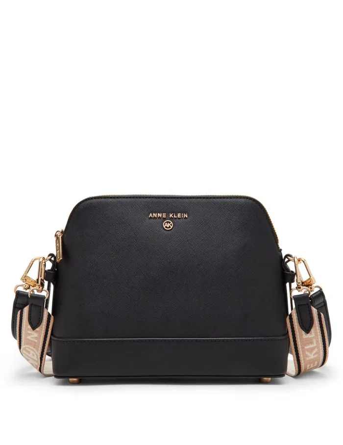 Women Dome Crossbody With Logo Web Strap Soft Olive Anne Klein Crossbody Bags