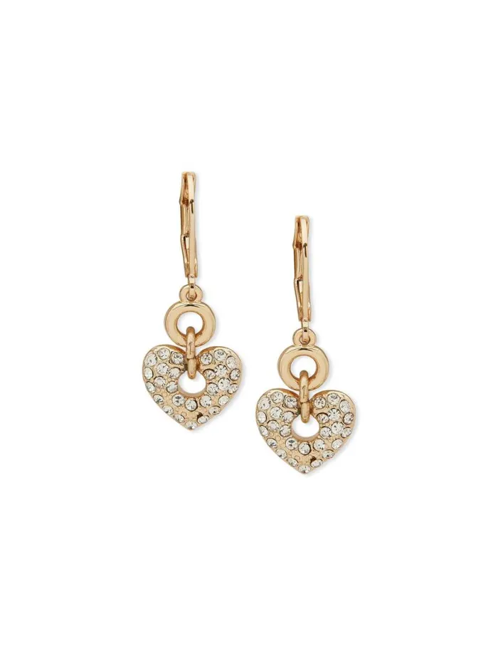 Women Double Heart Motif Earring Anne Klein Pierced Earrings