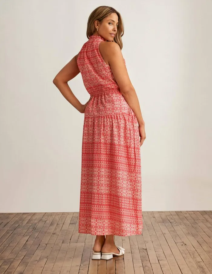 Women Drawstring Maxi Dress Hbscs Redpearl Wht Anne Klein Dresses and Jumpsuits