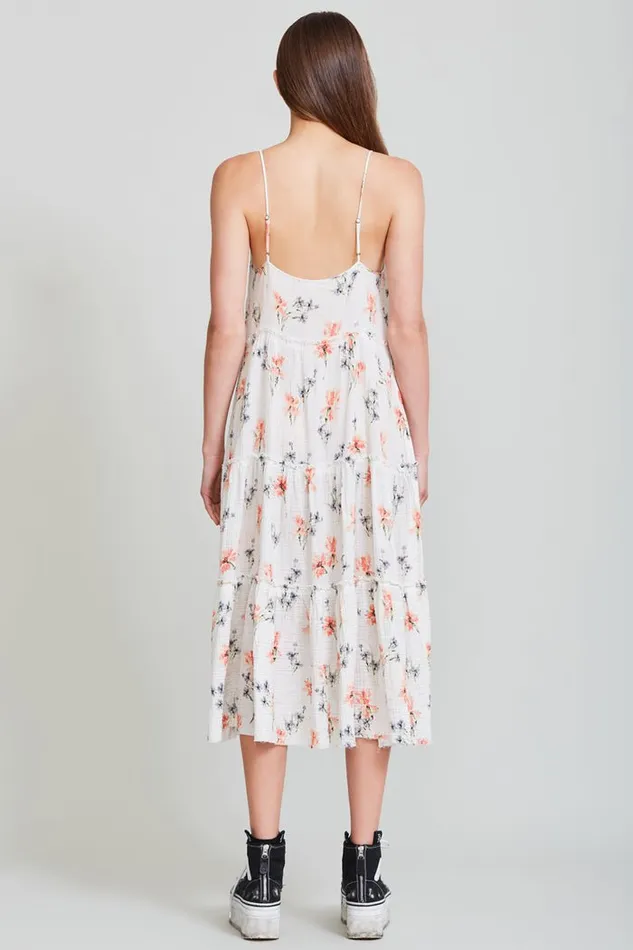 Women Dresses and Skirts R13 Midi Tiered Slip 8211 Ecru Floral