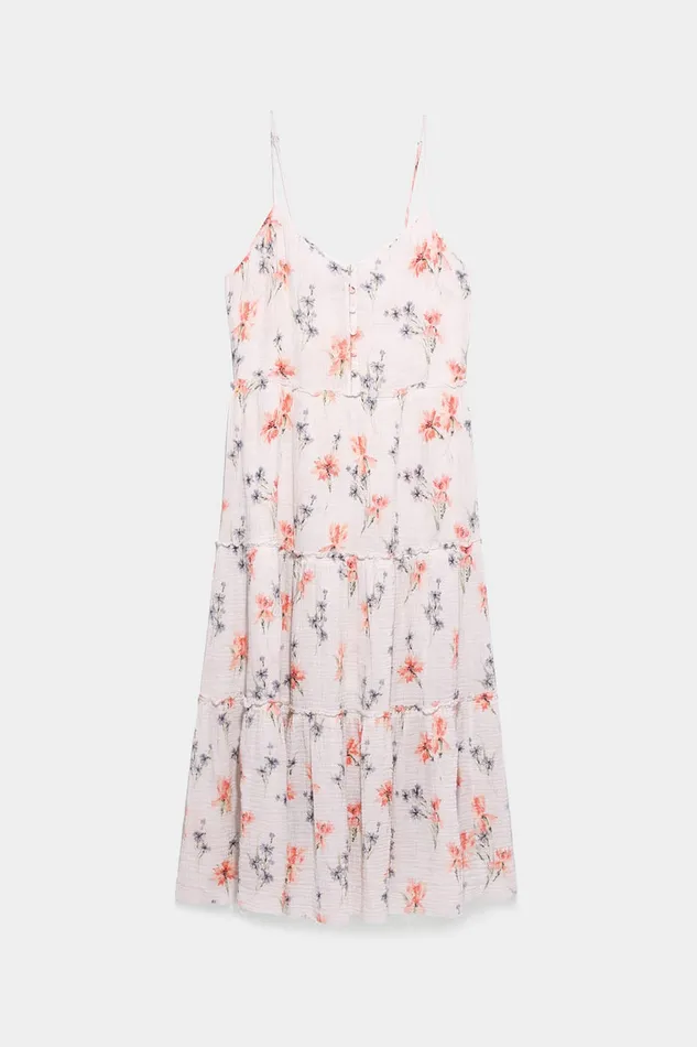 Women Dresses and Skirts R13 Midi Tiered Slip 8211 Ecru Floral