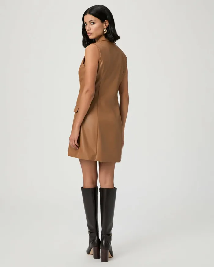 Women Dresses PAIGE Graciella Dress 8211 Argan Oil Faux Leather Women Dresses PAIGE Graciella Dress 8211 Argan Oil Faux Leather
