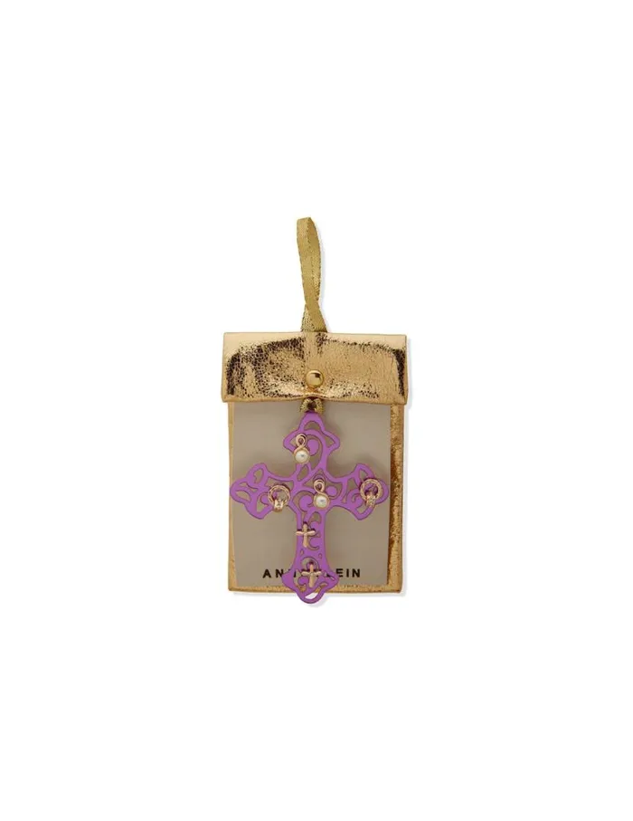 Women Earring Trio On Cross Ornament In Pouch Anne Klein Pierced Earrings