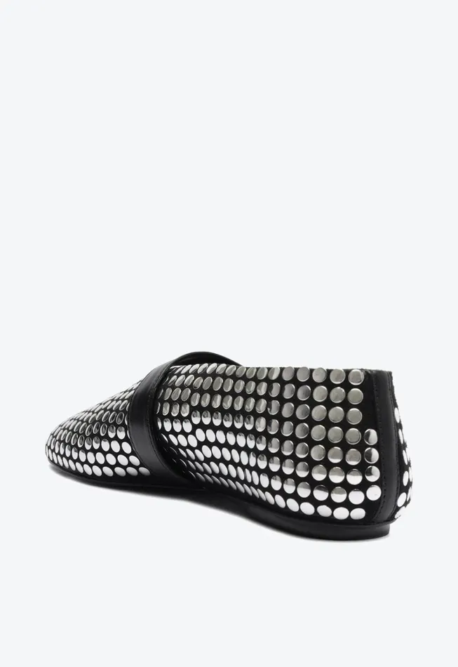 Women Eiza Studs Ballet Flat Black Schutz Shoes Ballerinas