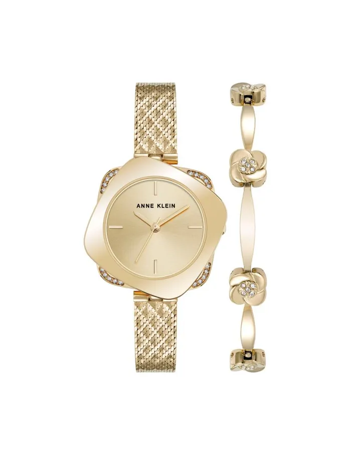 Women Elegant Hidden Crystal Watch Set Anne Klein Watches