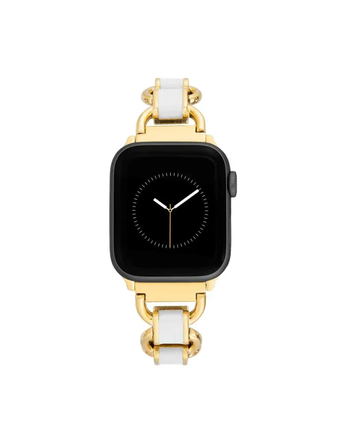 Women Enamel Link Bracelet Band For Apple Watch Whitegoldtone Anne Klein Apple Watch Accessories