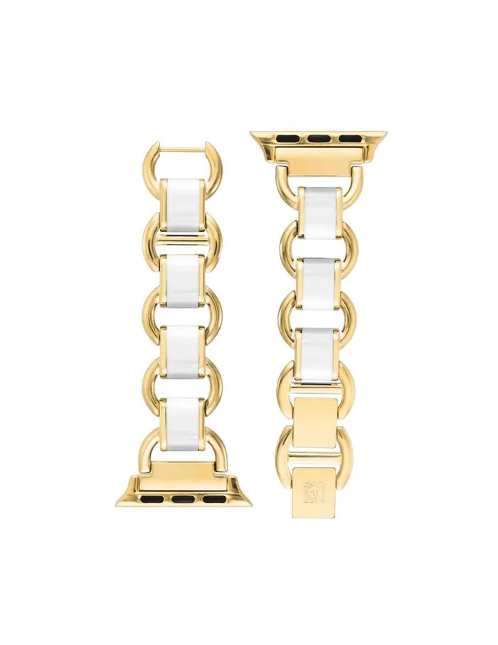 Women Enamel Link Bracelet Band For Apple Watch Whitegoldtone Anne Klein Apple Watch Accessories