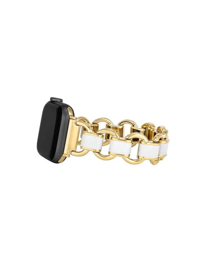 Women Enamel Link Bracelet Band For Apple Watch Whitegoldtone Anne Klein Apple Watch Accessories
