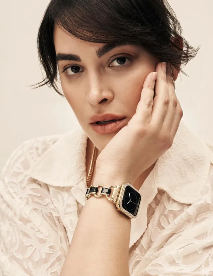 Women Enamel Link Bracelet Band For Apple Watch Whitegoldtone Anne Klein Apple Watch Accessories