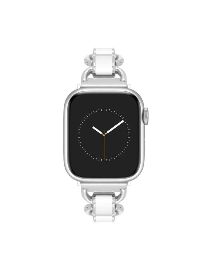 Women Enamel Link Bracelet Band For Apple Watch Whitegoldtone Anne Klein Apple Watch Accessories