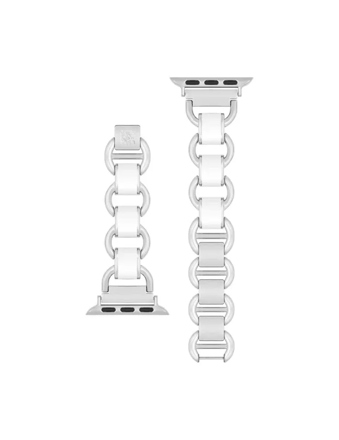 Women Enamel Link Bracelet Band For Apple Watch Whitegoldtone Anne Klein Apple Watch Accessories