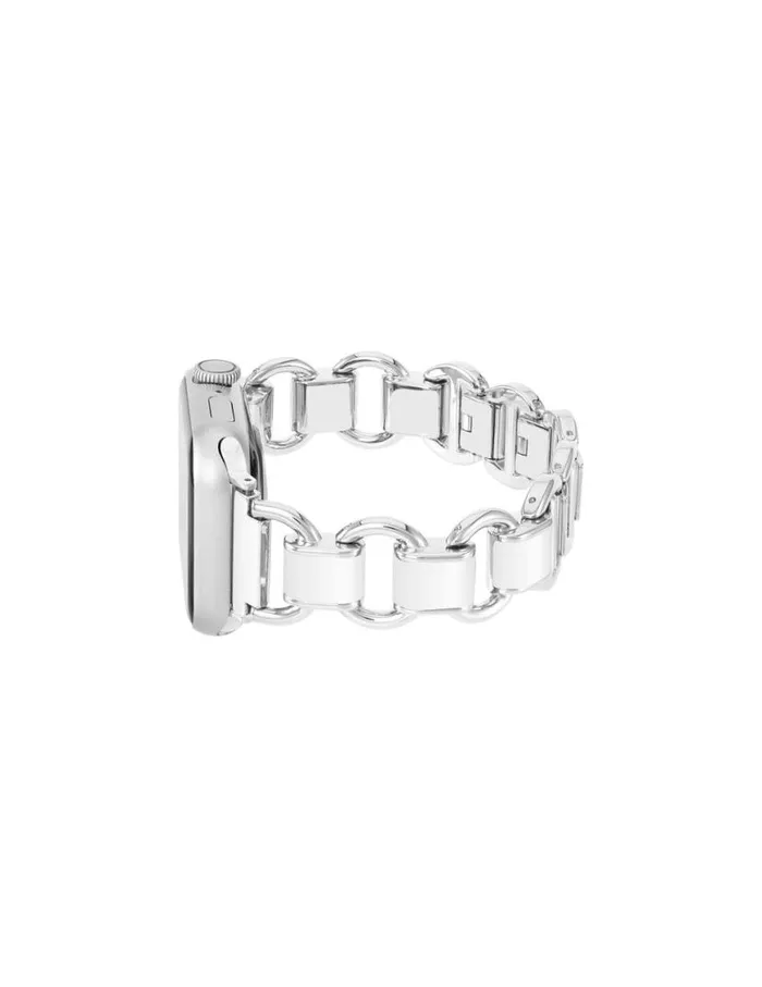 Women Enamel Link Bracelet Band For Apple Watch Whitegoldtone Anne Klein Apple Watch Accessories