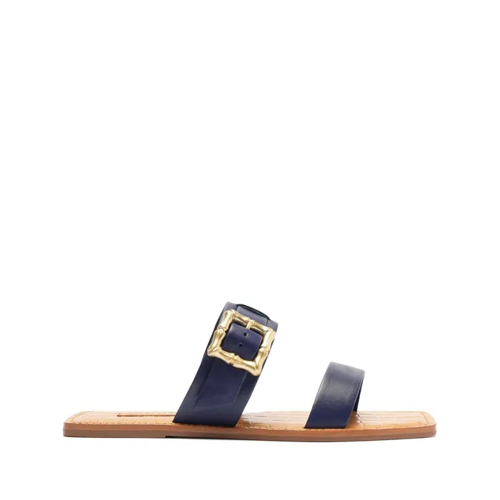 Women Enola Double Leather Sandal Blue Schutz Shoes Flats