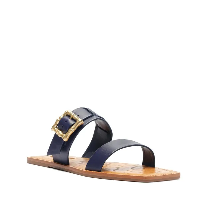 Women Enola Double Leather Sandal Blue Schutz Shoes Flats