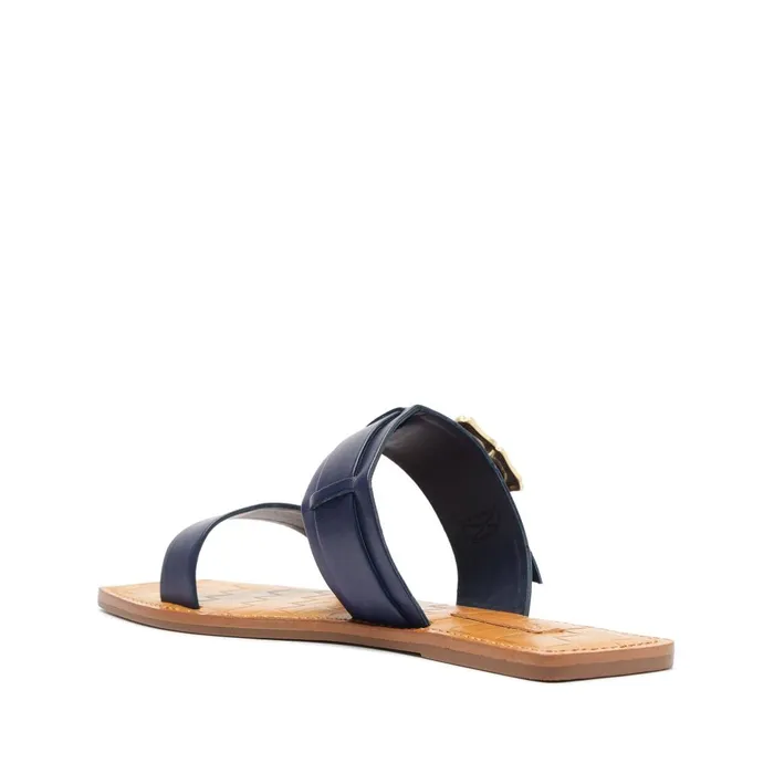 Women Enola Double Leather Sandal Blue Schutz Shoes Flats