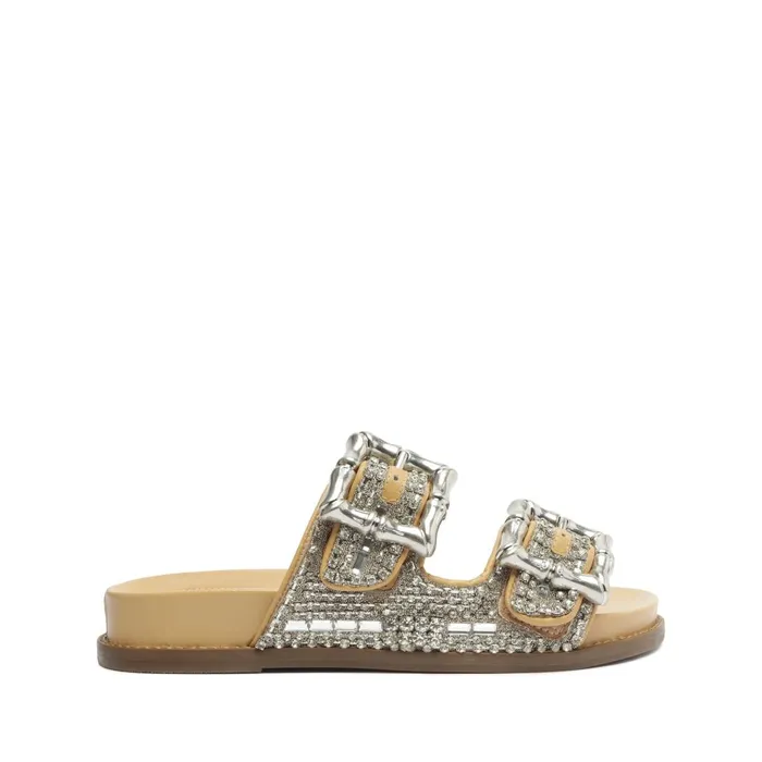 Women Enola Shine Sporty Leather Sandal Light Wood Schutz Shoes Enola