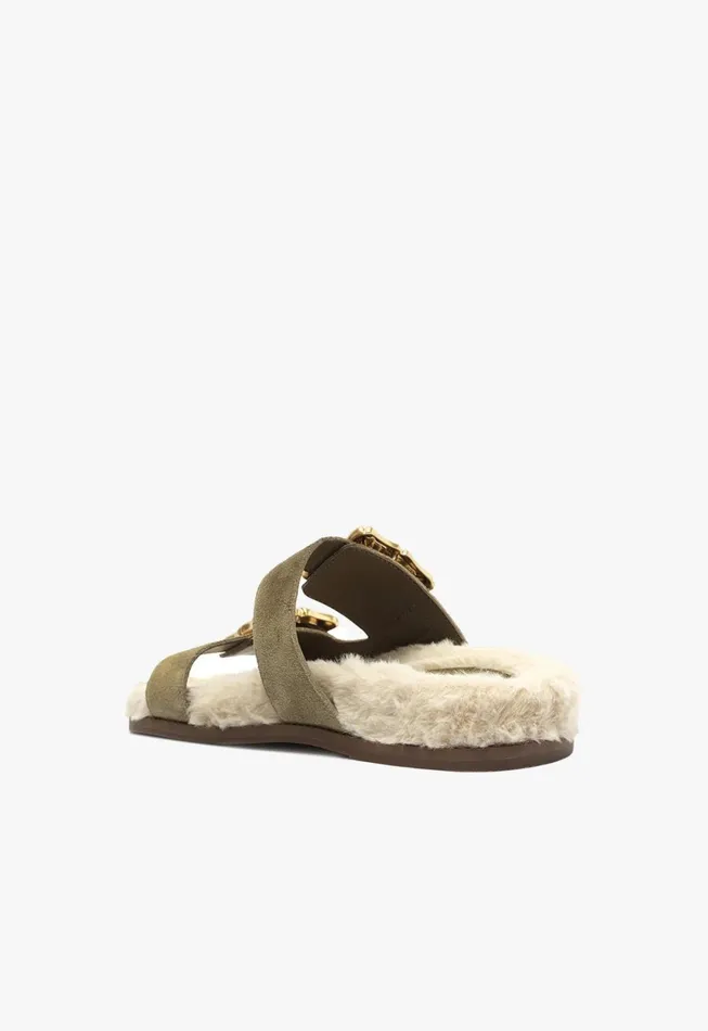 Women Enola Weekend Sporty Cow Suede Sandal Moss Green Schutz Shoes Enola