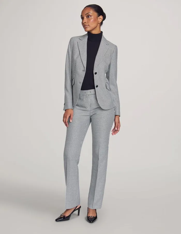 Women Executive Collection 3Pc Mini Houndstooth Suit Set Anne Black Combo Anne Klein Blazers and Jackets