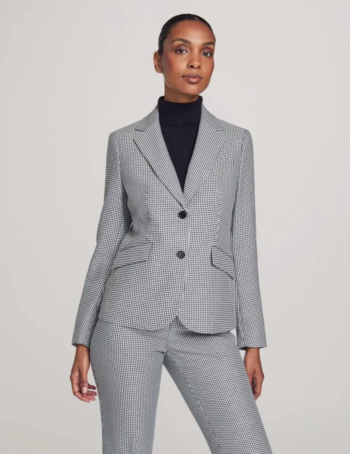 Women Executive Collection 3Pc Mini Houndstooth Suit Set Anne Black Combo Anne Klein Blazers and Jackets