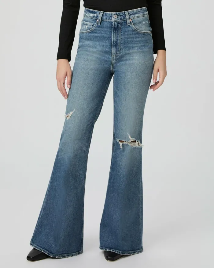 Women Flare PAIGE Charlie 32 Inch Flare Jean 8211 Blue Note Destructed Women Flare PAIGE Charlie 32 Inch Flare Jean 8211 Blue Note Destructed