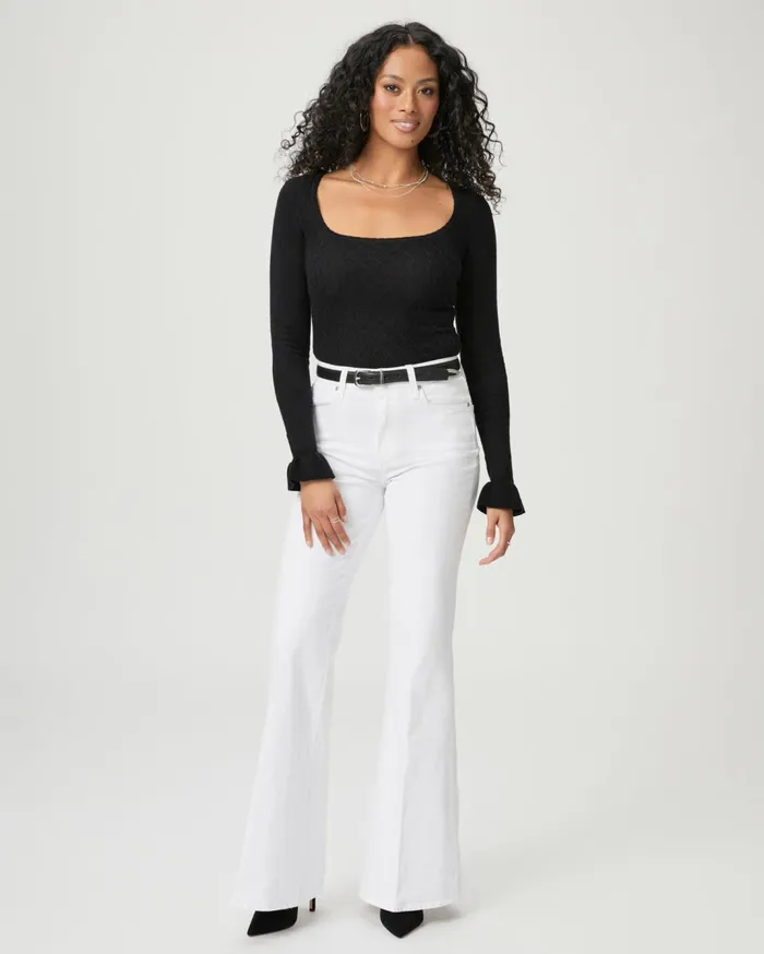 Women Flare PAIGE Charlie Flare Jean 8211 Crisp White