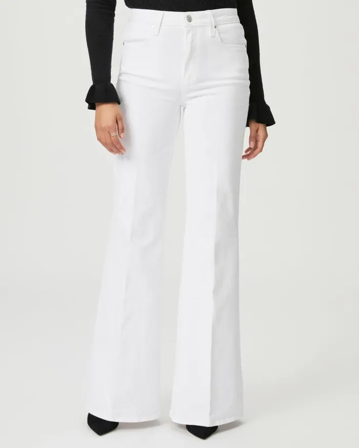 Women Flare PAIGE Charlie Flare Jean 8211 Crisp White Women Flare PAIGE Charlie Flare Jean 8211 Crisp White