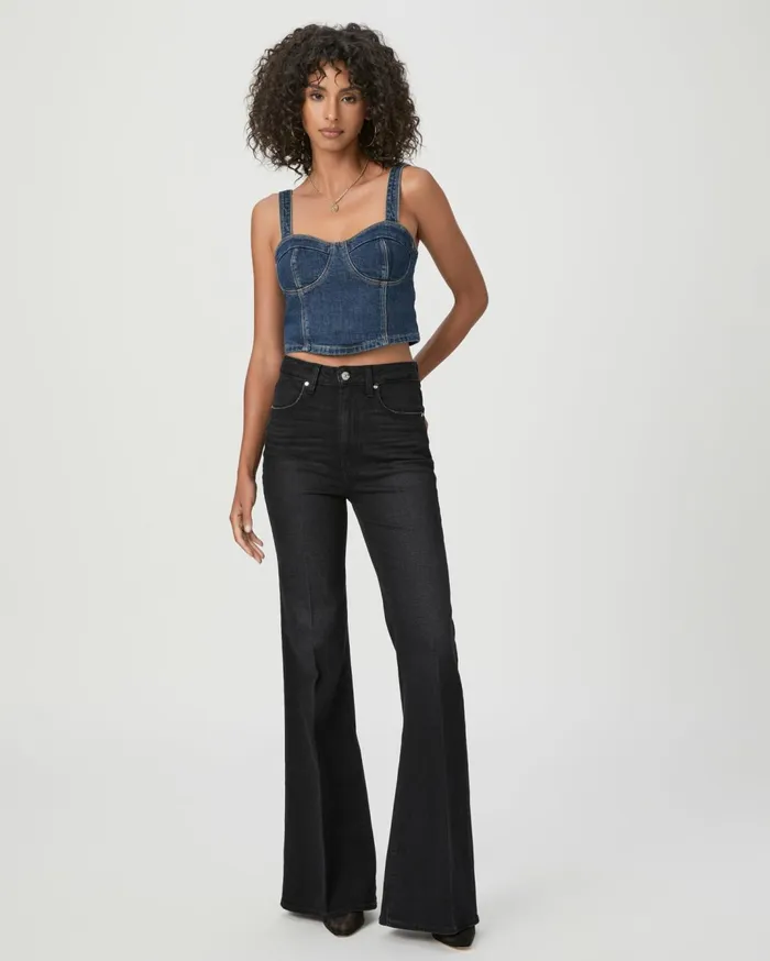 Women Flare PAIGE Charlie Flare Jean 8211 Midnight Raven