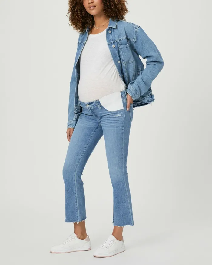 Women Flare PAIGE Colette Crop Maternity Flare Jean 8211 Folk