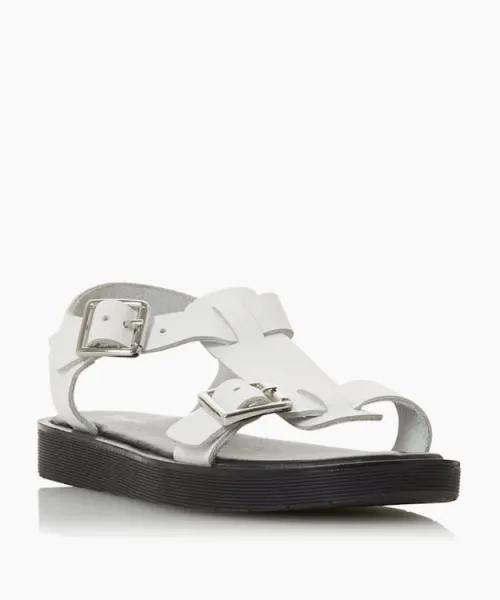 Women Flat Sandals Dune London Langlie 8211 White White Women Flat Sandals Dune London Langlie 8211 White White