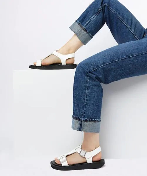 Women Flat Sandals Dune London Langlie 8211 White White Women Flat Sandals Dune London Langlie 8211 White White