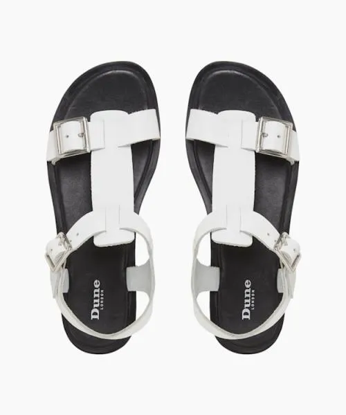 Women Flat Sandals Dune London Langlie 8211 White White Women Flat Sandals Dune London Langlie 8211 White White