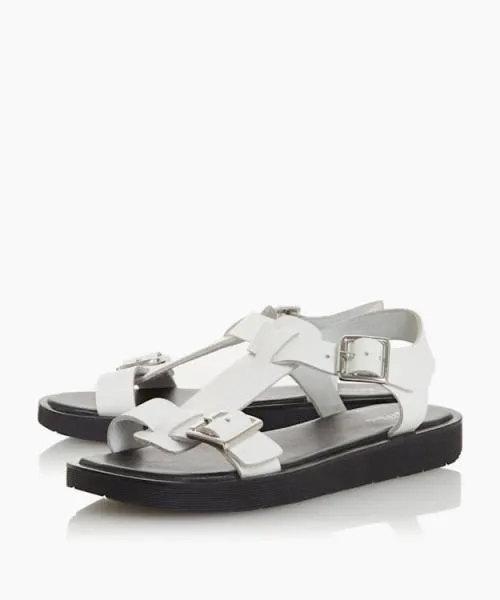 Women Flat Sandals Dune London Langlie 8211 White White Women Flat Sandals Dune London Langlie 8211 White White