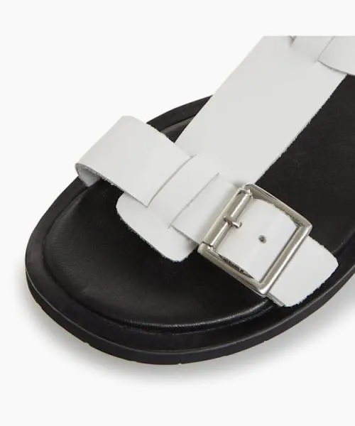 Women Flat Sandals Dune London Langlie 8211 White White Women Flat Sandals Dune London Langlie 8211 White White