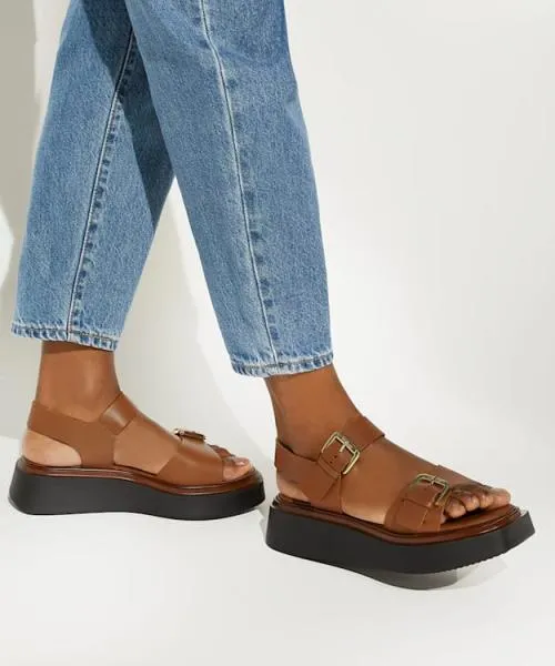 Women Flat Sandals Dune London Loells 8211 Tan Brown Women Flat Sandals Dune London Loells 8211 Tan Brown