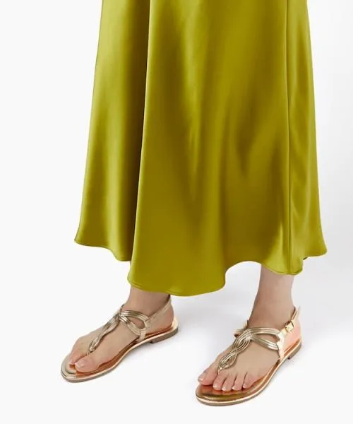 Women Flat Sandals Dune London Logic 8211 Gold Metallic Women Flat Sandals Dune London Logic 8211 Gold Metallic