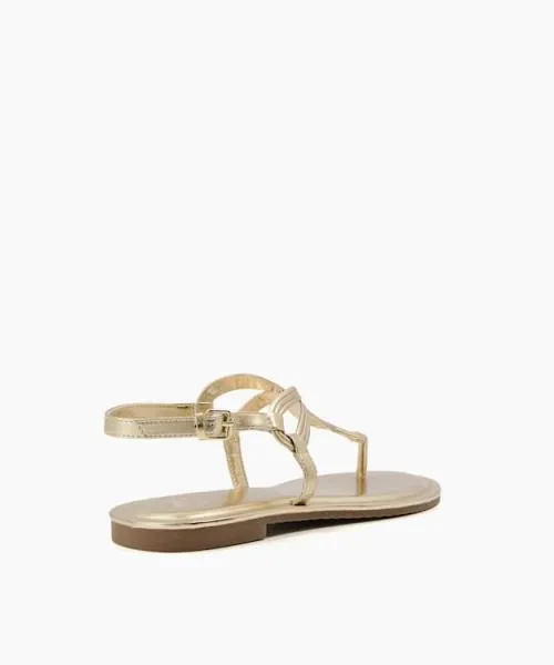 Women Flat Sandals Dune London Logic 8211 Gold Metallic Women Flat Sandals Dune London Logic 8211 Gold Metallic