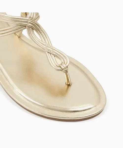 Women Flat Sandals Dune London Logic 8211 Gold Metallic Women Flat Sandals Dune London Logic 8211 Gold Metallic