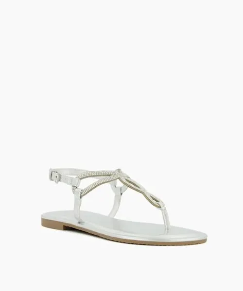 Women Flat Sandals Dune London Logic 8211 Silver Metallic Women Flat Sandals Dune London Logic 8211 Silver Metallic