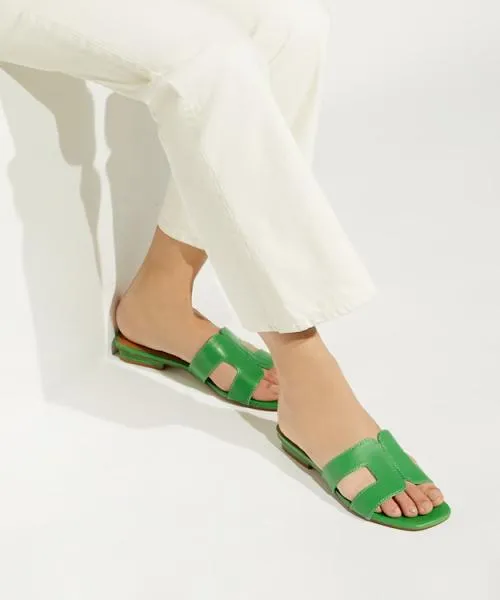 Women Flat Sandals Dune London Loupe 8211 Green Green Women Flat Sandals Dune London Loupe 8211 Green Green
