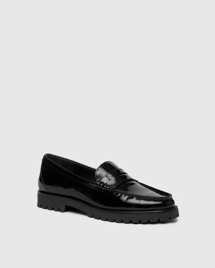 Women Flats PAIGE Ellis Loafer 8211 Black Patent Leather Women Flats PAIGE Ellis Loafer 8211 Black Patent Leather