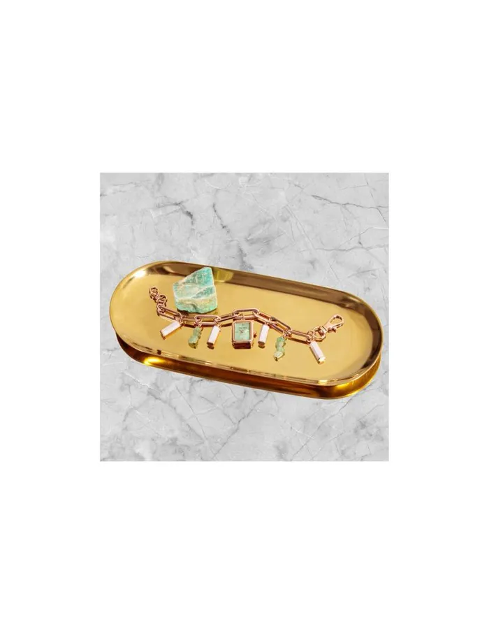 Women Gemstone Charm Bracelet Watch Aventurinerose Gold Anne Klein Watches