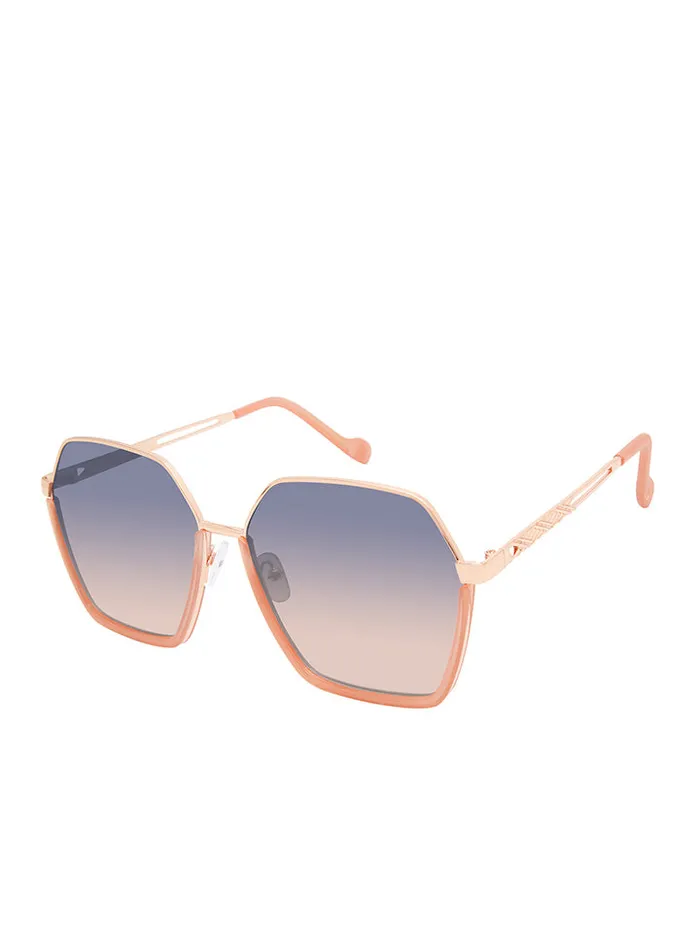 Women Geometric Metal Sunglasses In Rose Gold Jessica Simpson Sunglasses