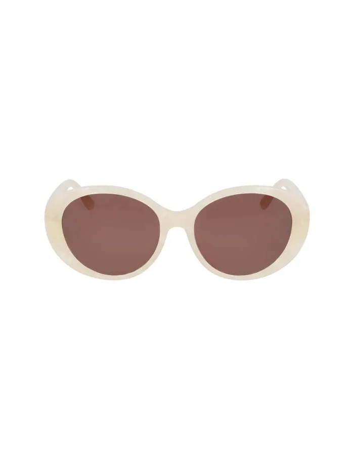Women Glamorous Oval Sunglasses Ivory Pearl Anne Klein Sunglasses