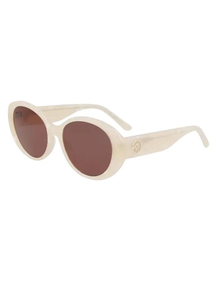 Women Glamorous Oval Sunglasses Ivory Pearl Anne Klein Sunglasses